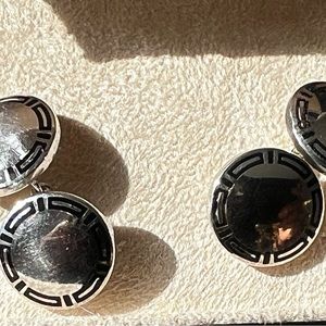 Rare designer vintage  Bulgari Sterling Silver Cufflinks Italy w/Box